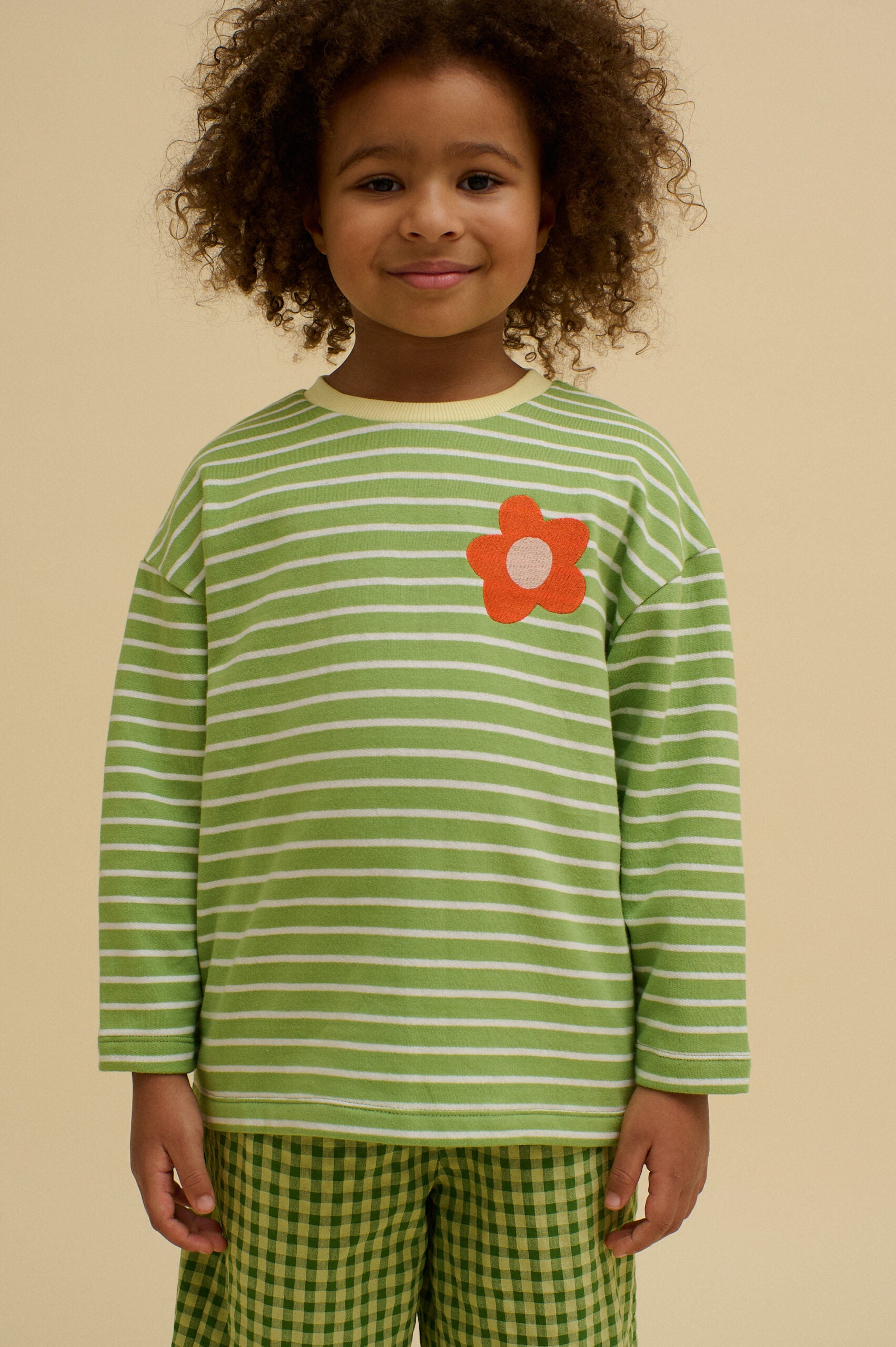 Striped Flower Tee (Fleece lining) image 0
