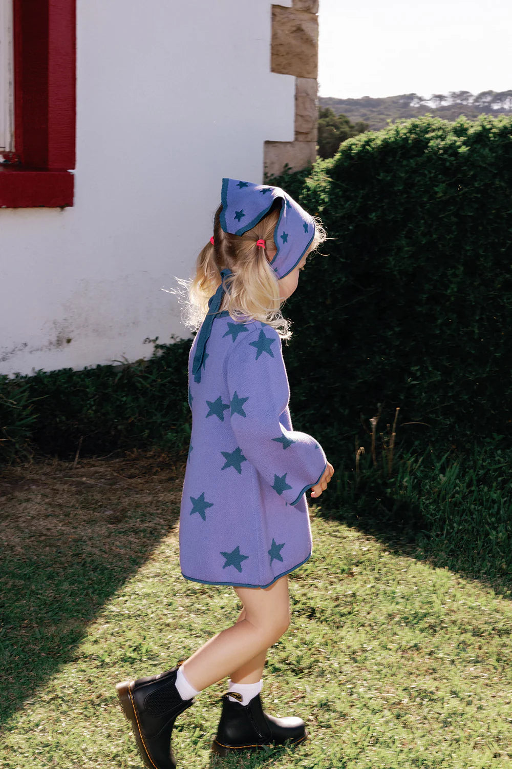 Lucky Stars Cotton Bandana Violet + Navy