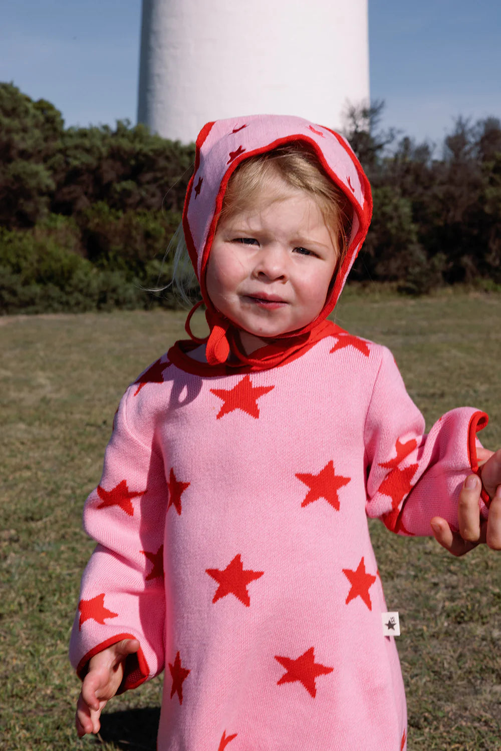 Lucky Stars Cotton Bandana  Pink + Red