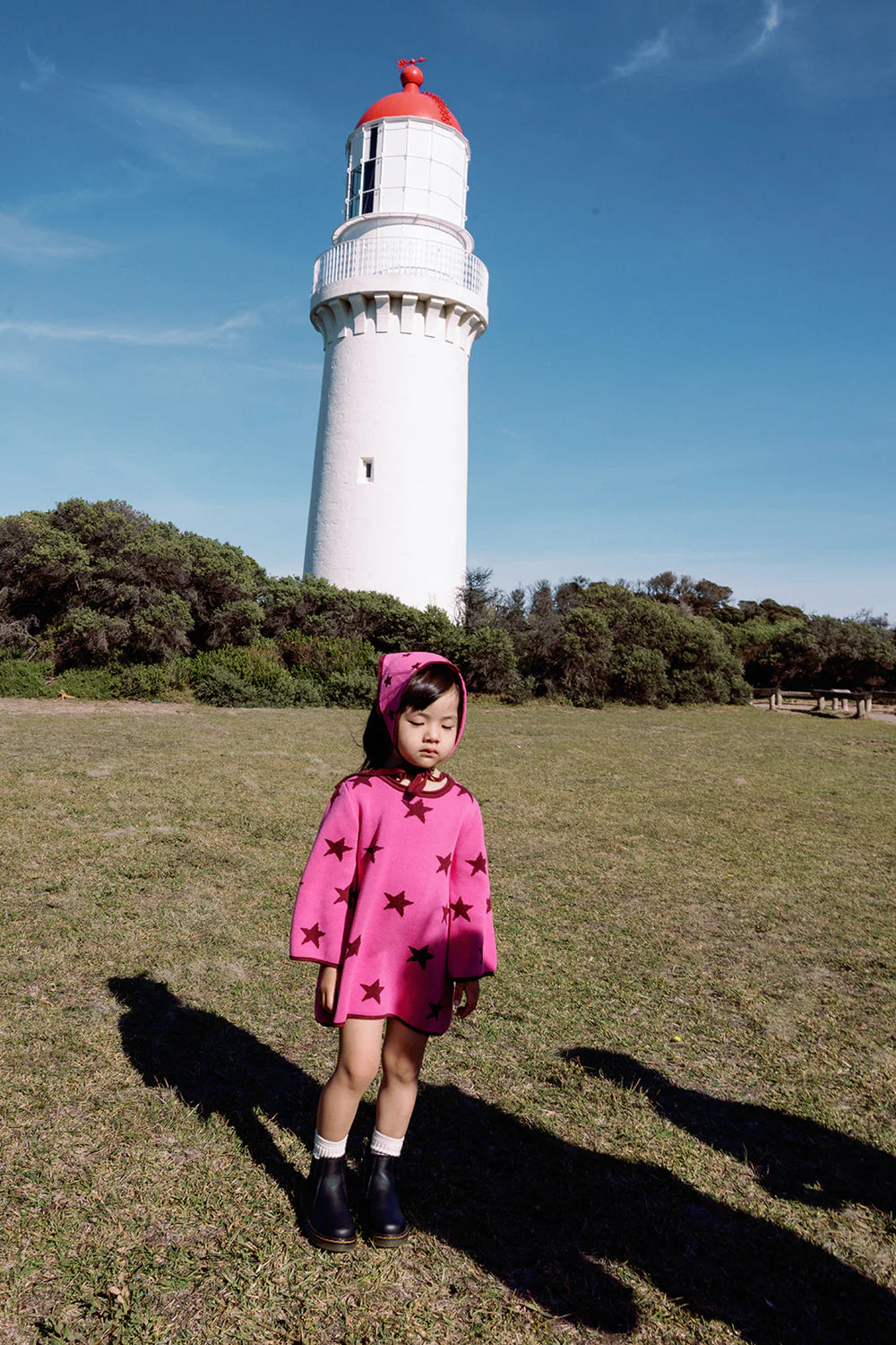 Lucky Stars Knitted Cotton Dress Bright Pink