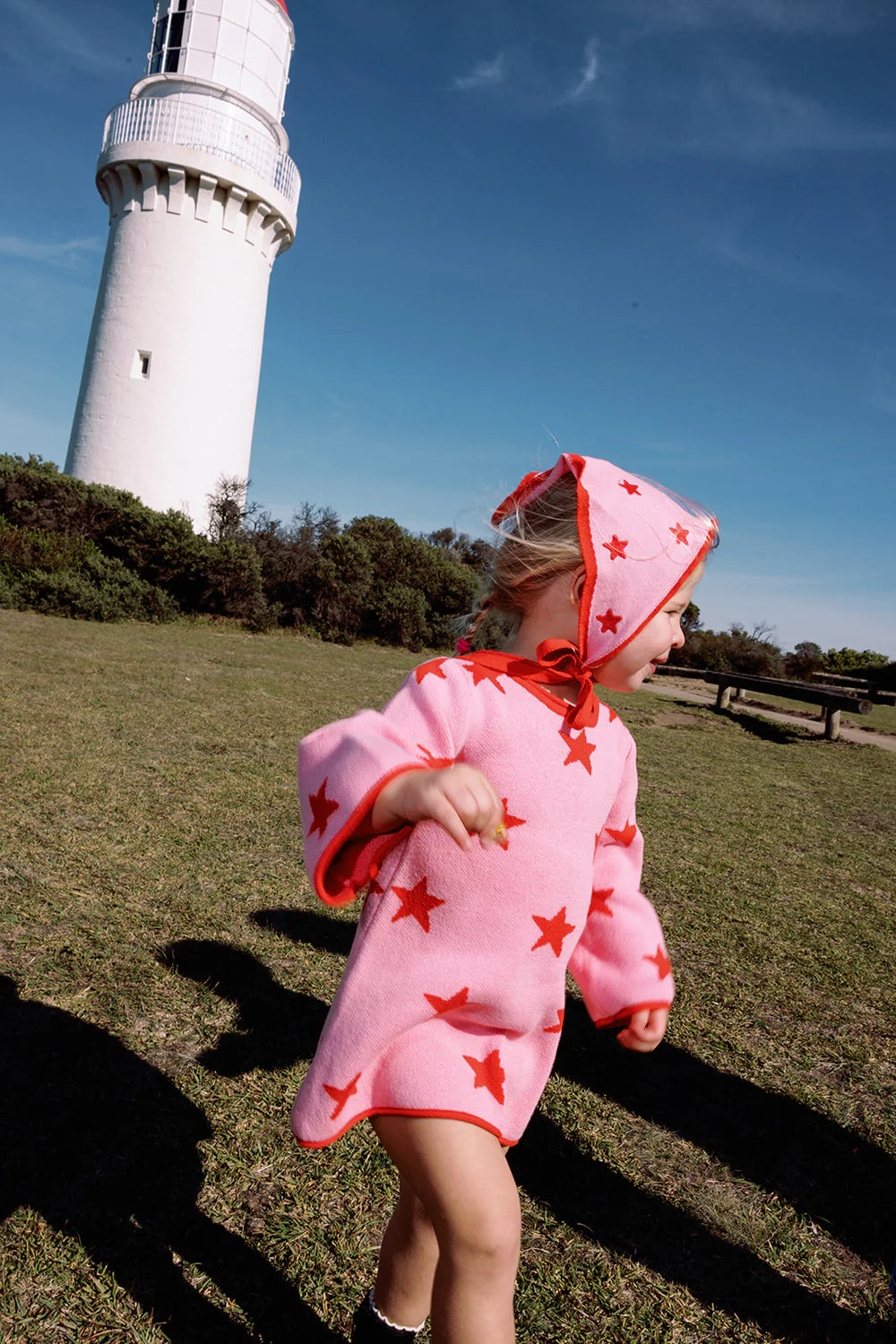 Lucky Stars Cotton Bandana  Pink + Red