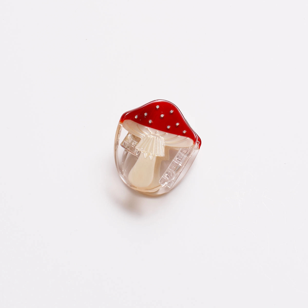 Mini Red Mushroom Acetate Hair Claw Clip