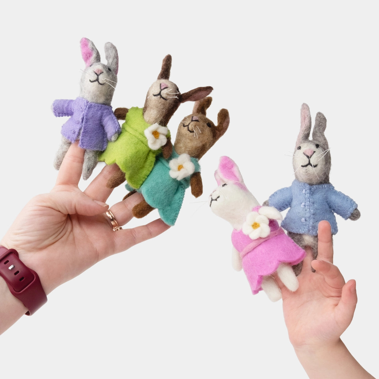 Bunny in Purple Jacket Finger Puppet image 1