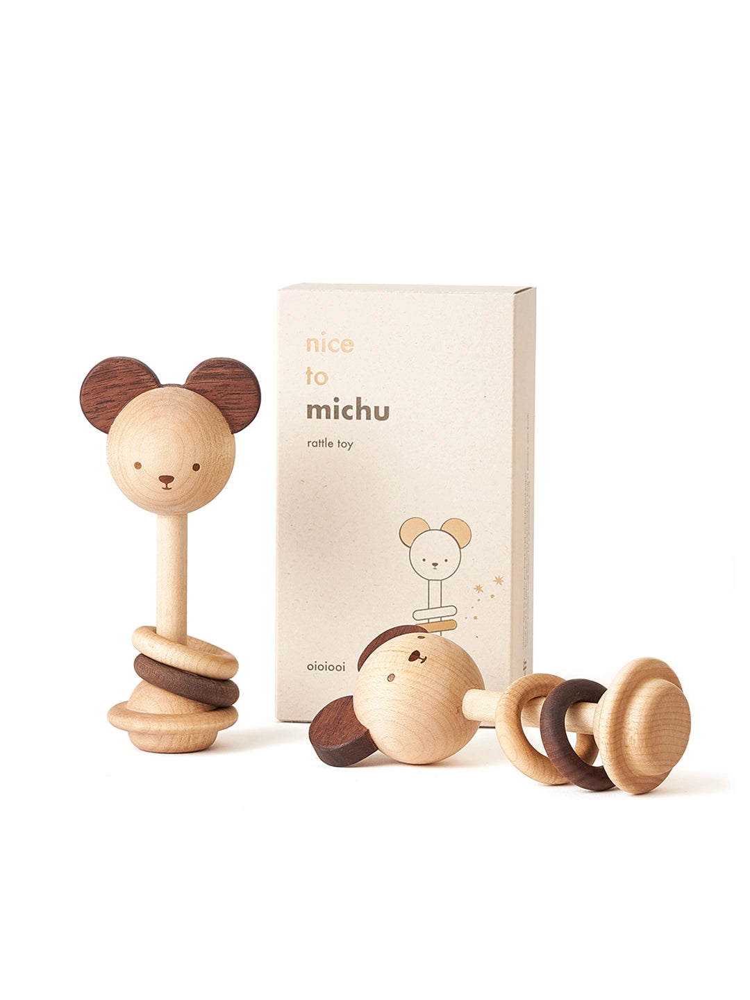Nice to Michu Baby Rattle | Wooden Toys image 4