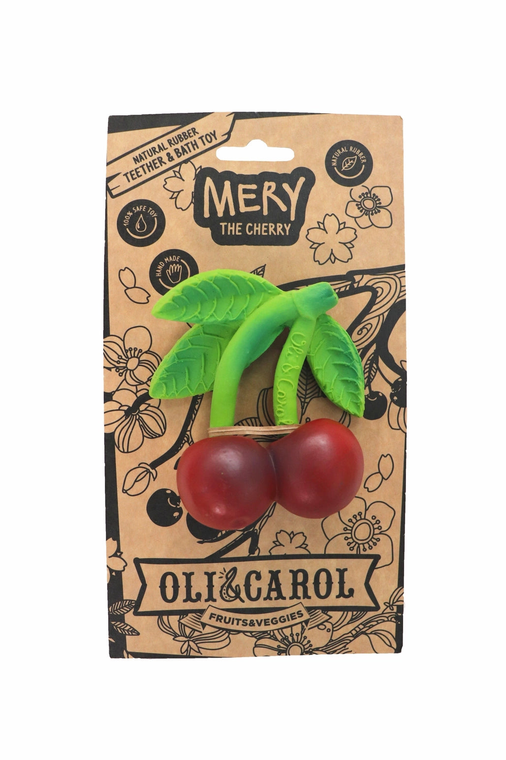Cherry Natural Rubber Baby Teether