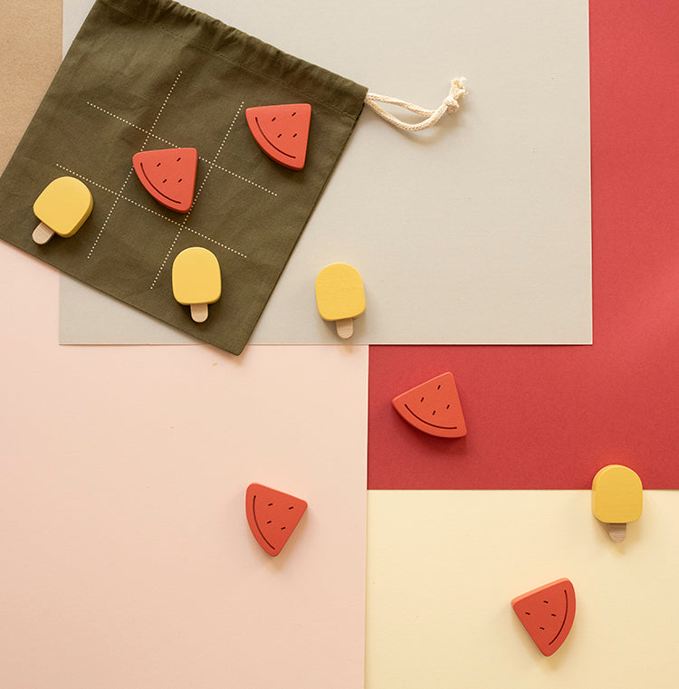 Tic Tac Toe Game | Wooden Popsicle and Watermelon image 1