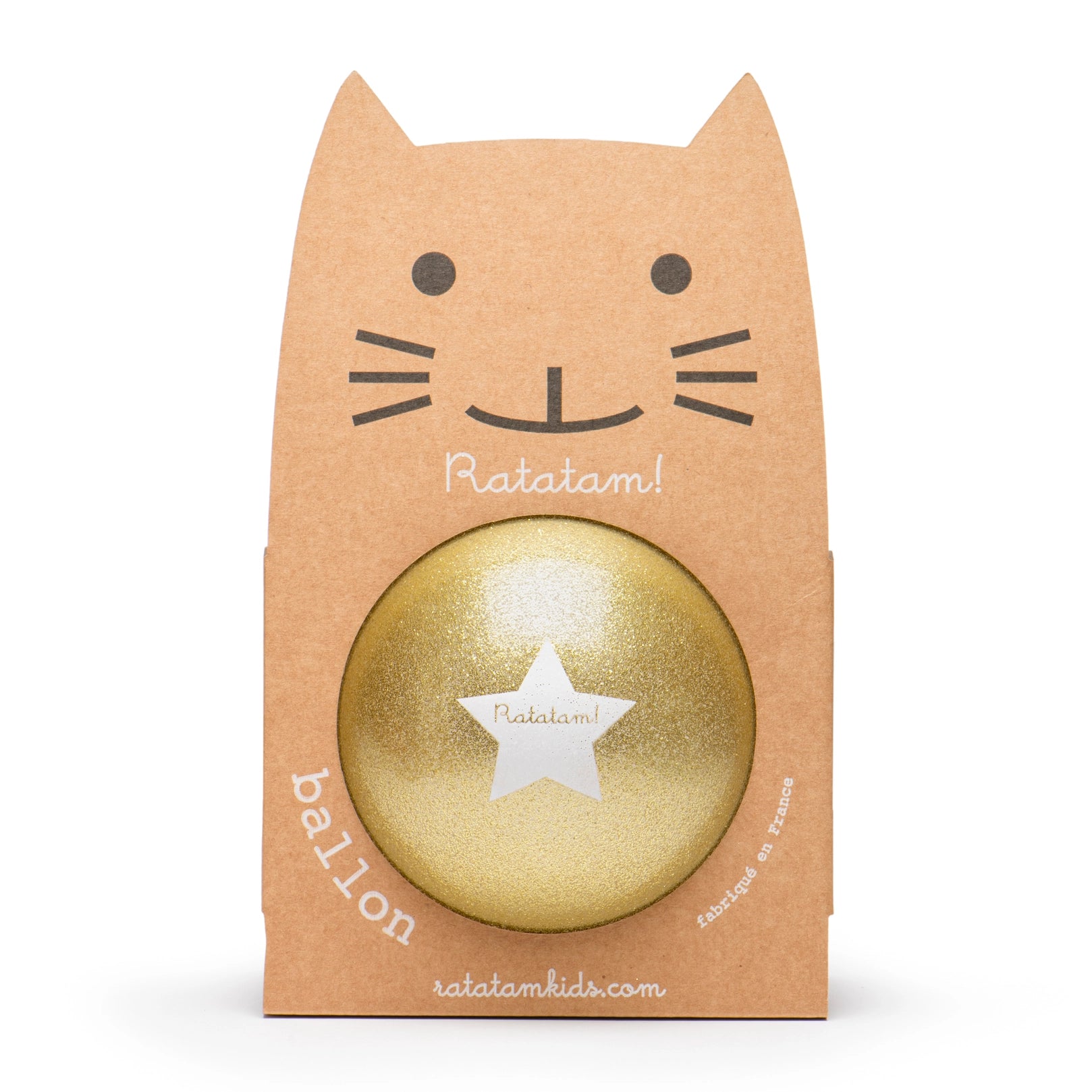 Glitter Gold Cat Balloon Ball 15cm