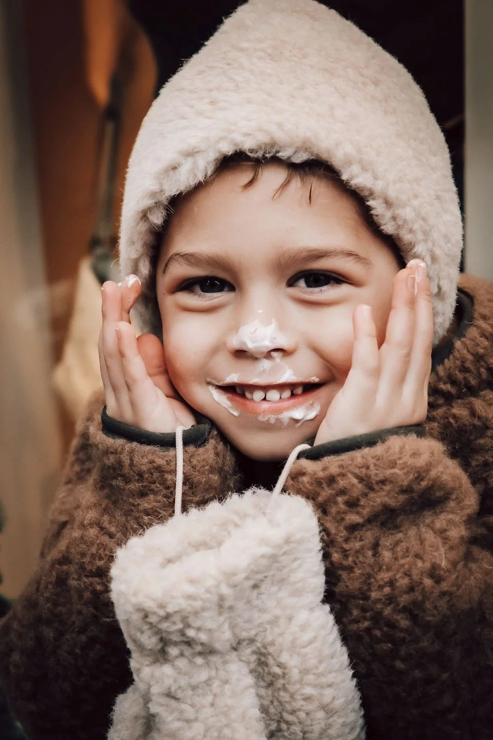 Kids Light Wool Beanie Dijon