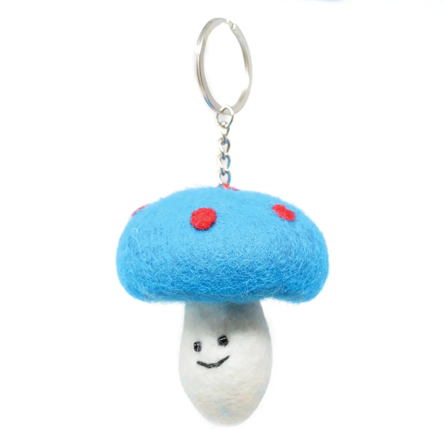 Blue Mushroom Felt Keychain image 0