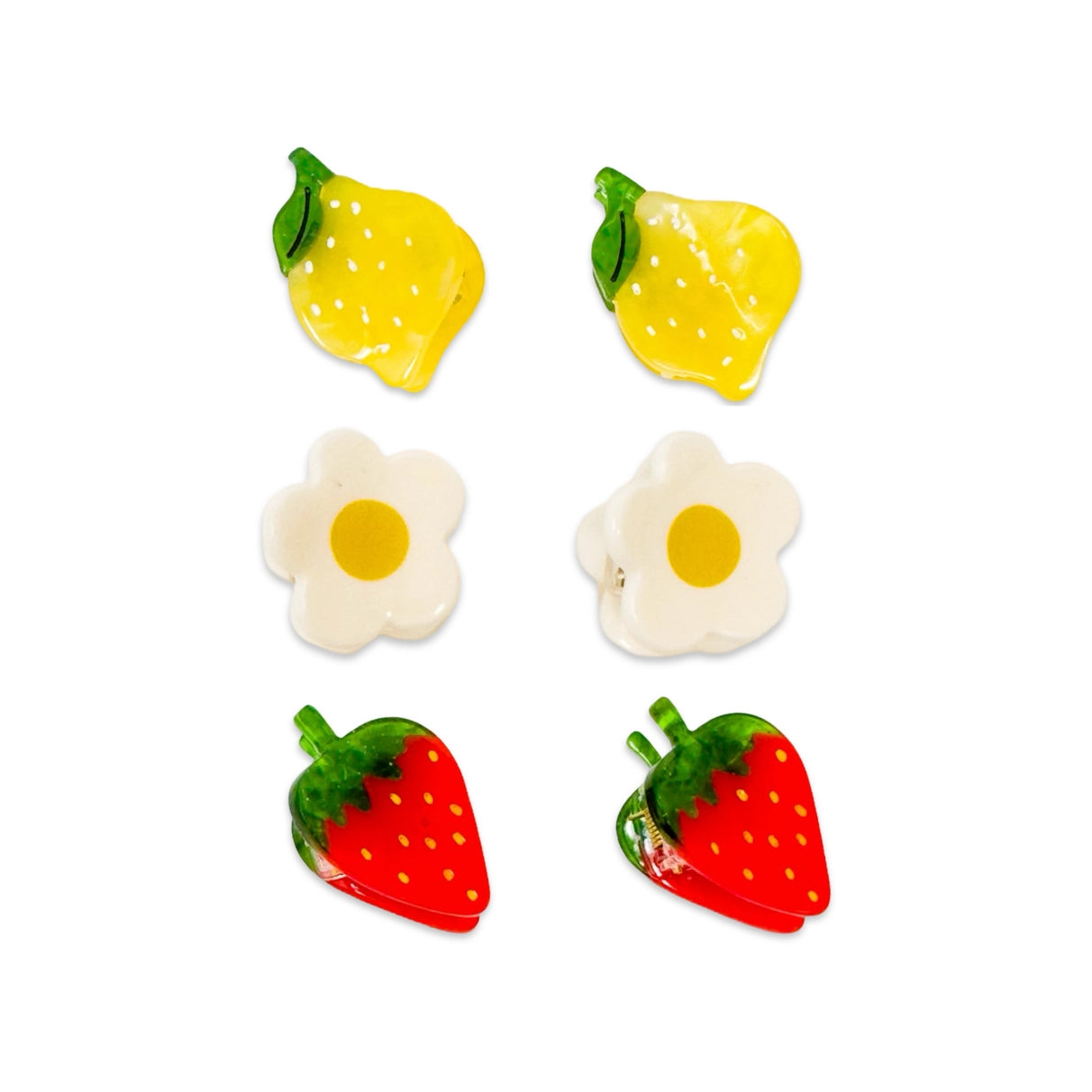 Mini Fruit and Flowers Hair Claw Clip Set image 0