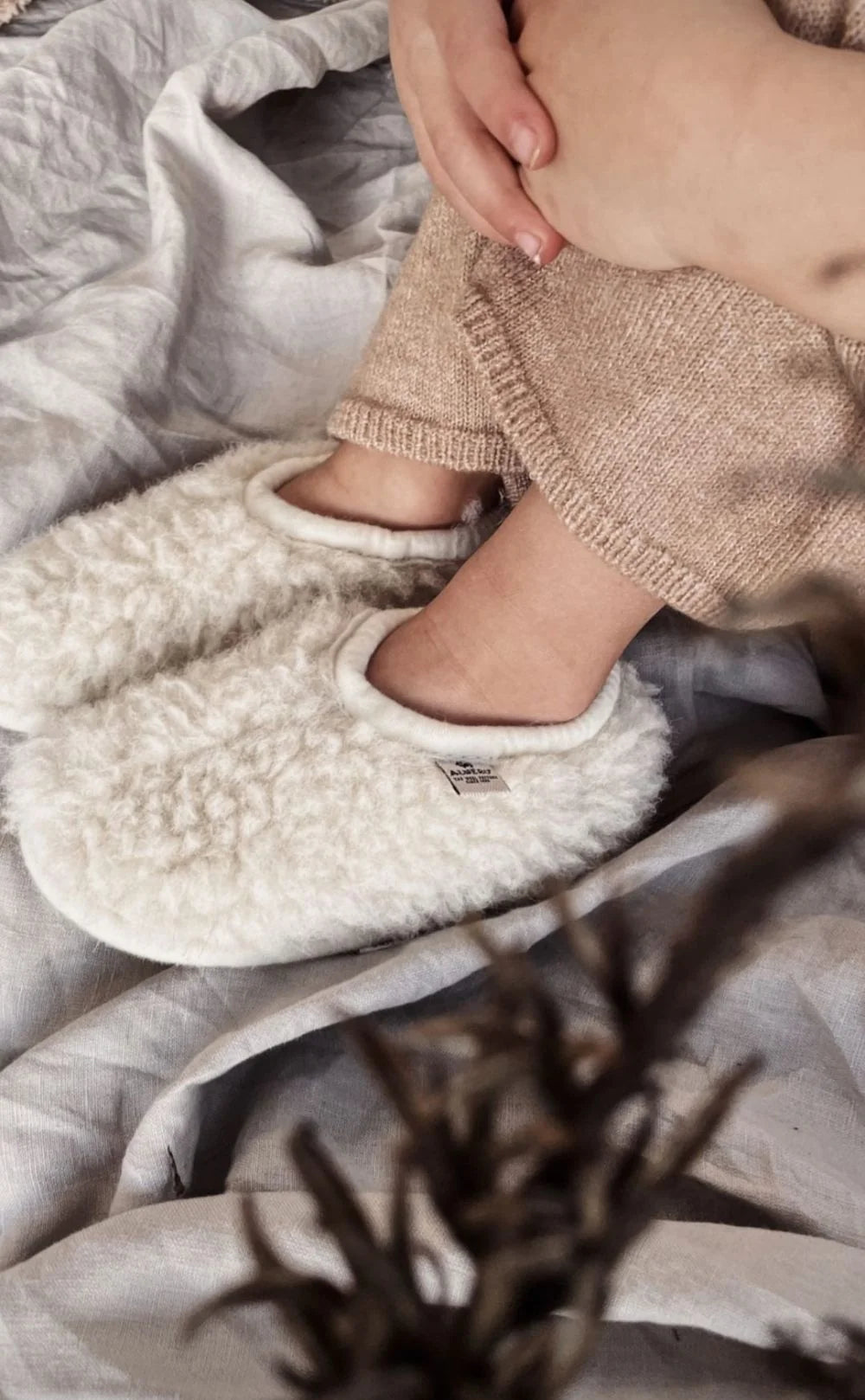 Cloudlet Kids Wool Slippers Natural