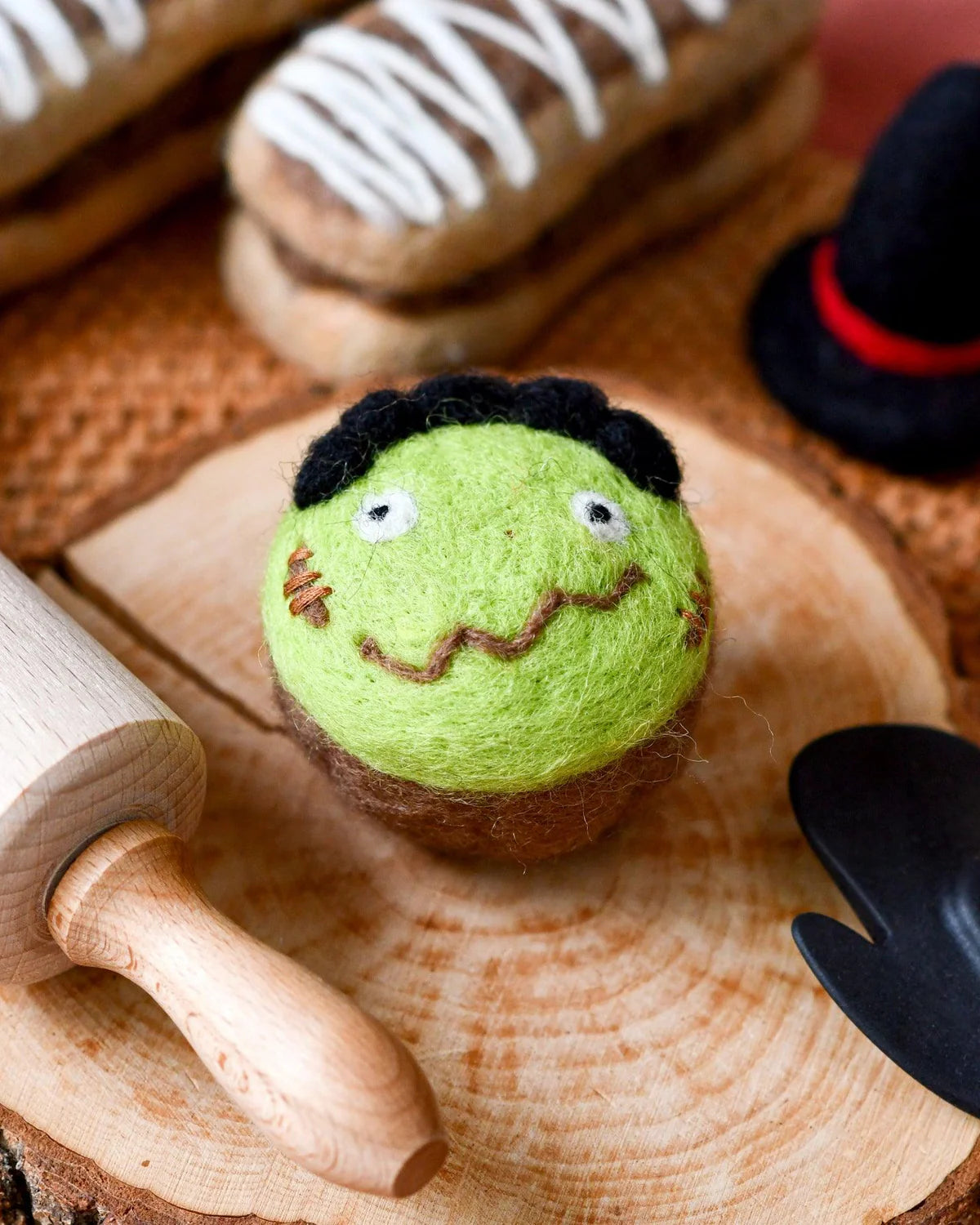 Felt Cupcake  Green Monster image 2