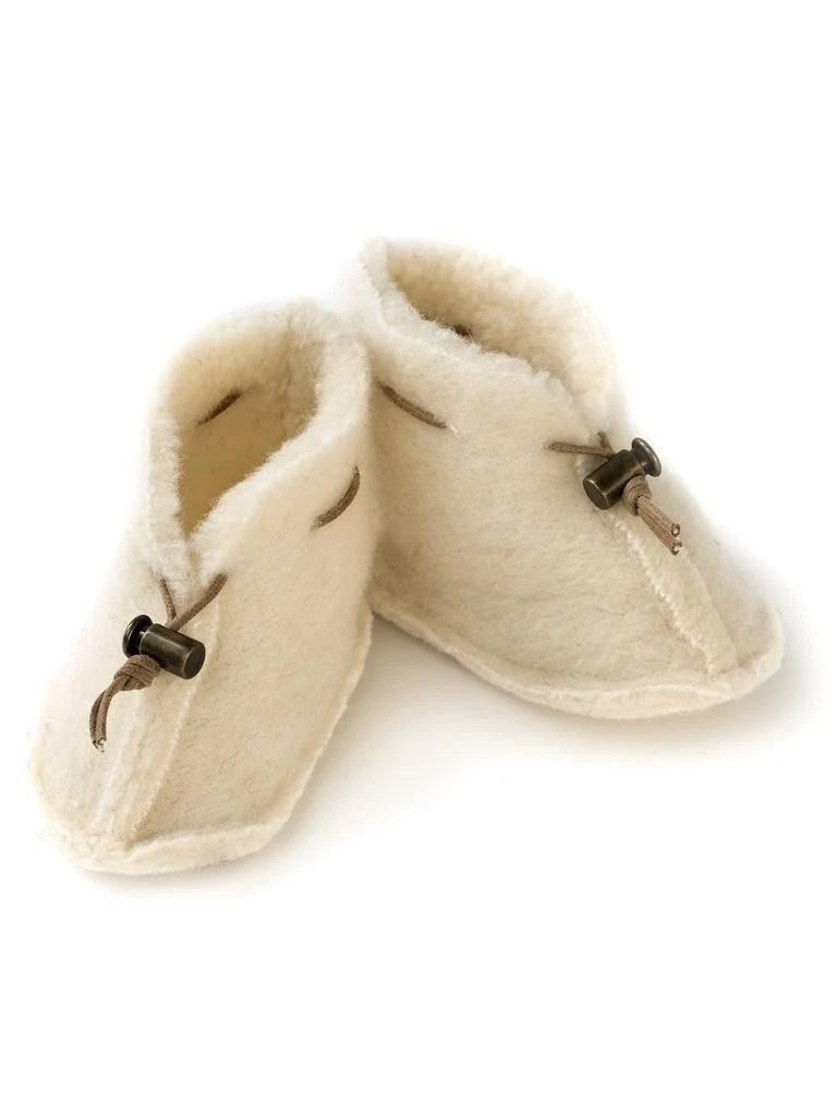 Emo Baby Wool Booties Natural