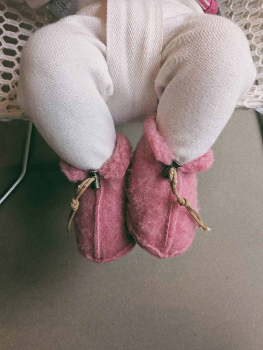 Emo Baby Wool Booties Pink