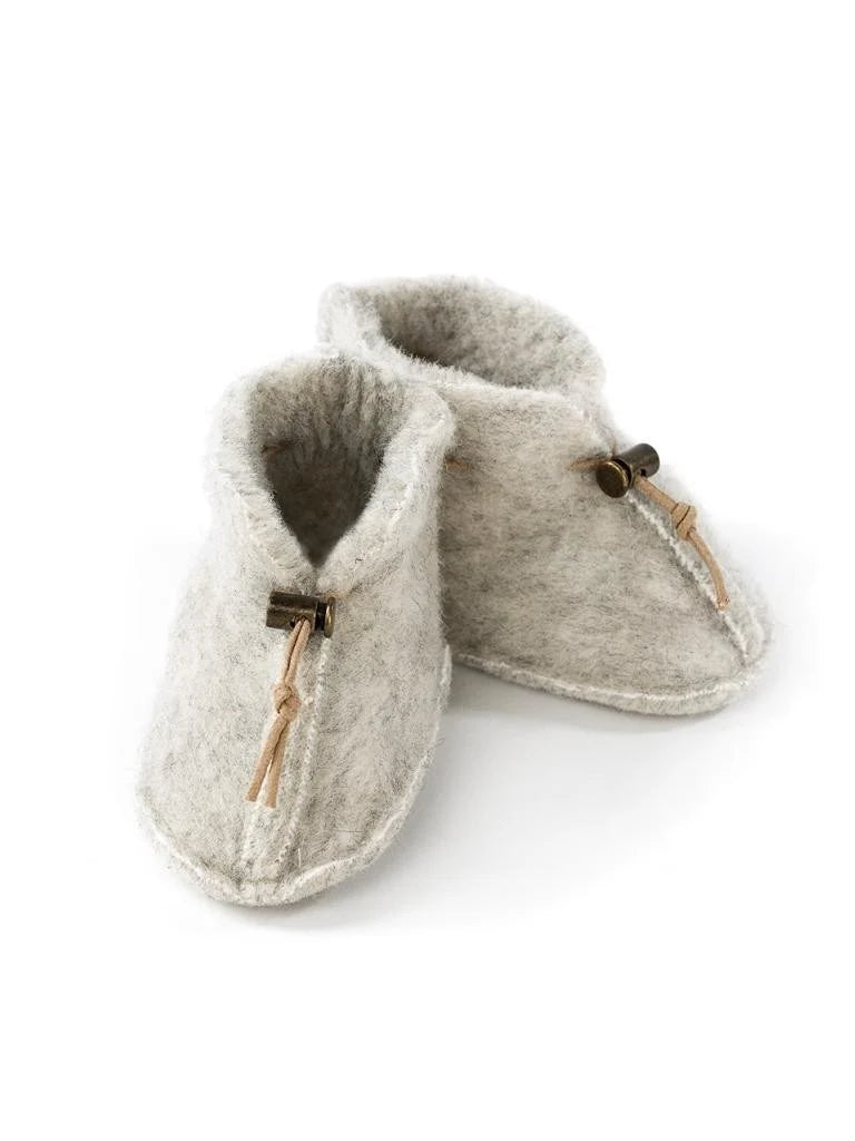 Emo Baby Wool Booties Light Grey