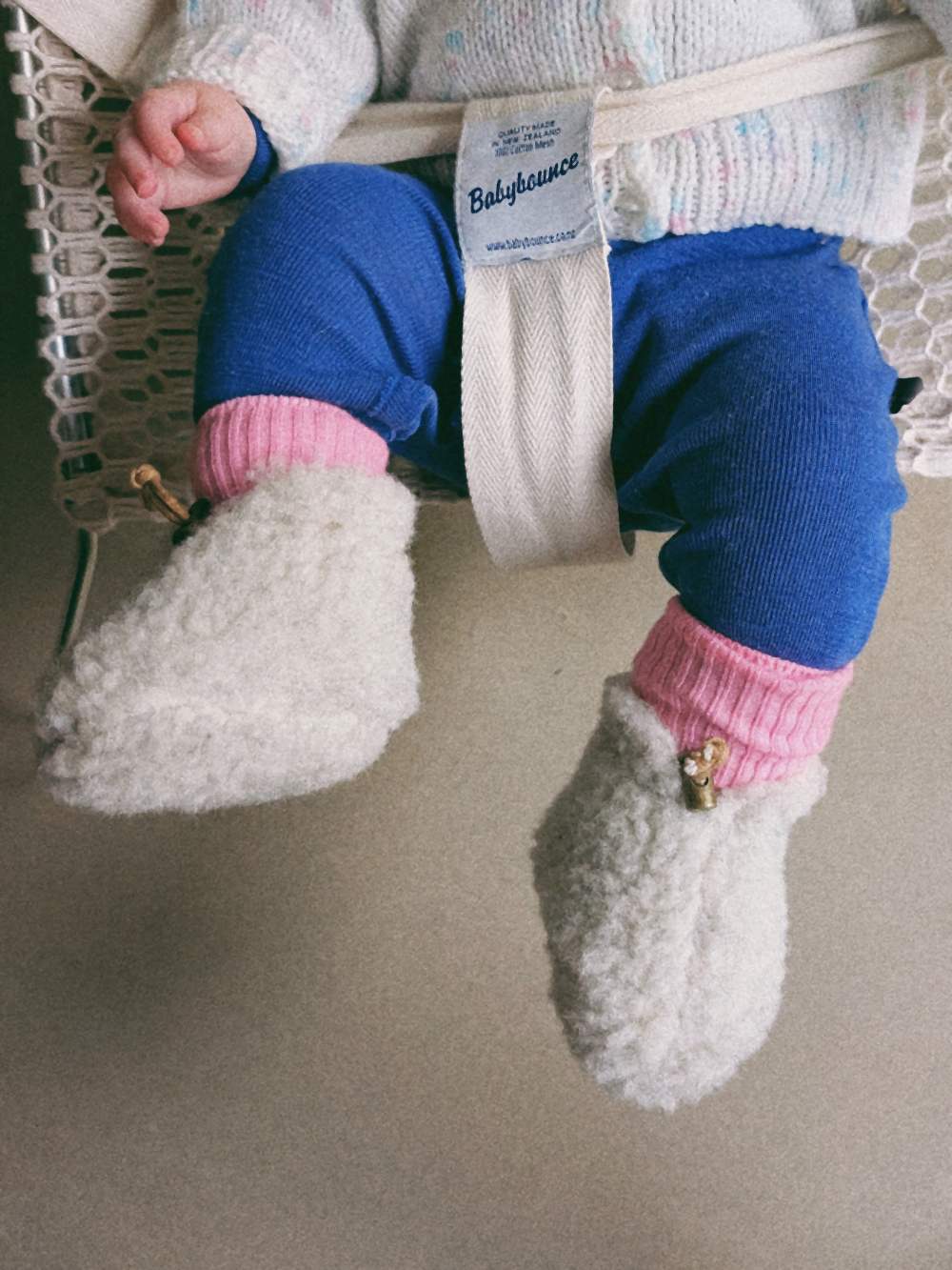 Emo Baby Wool Booties Light Grey