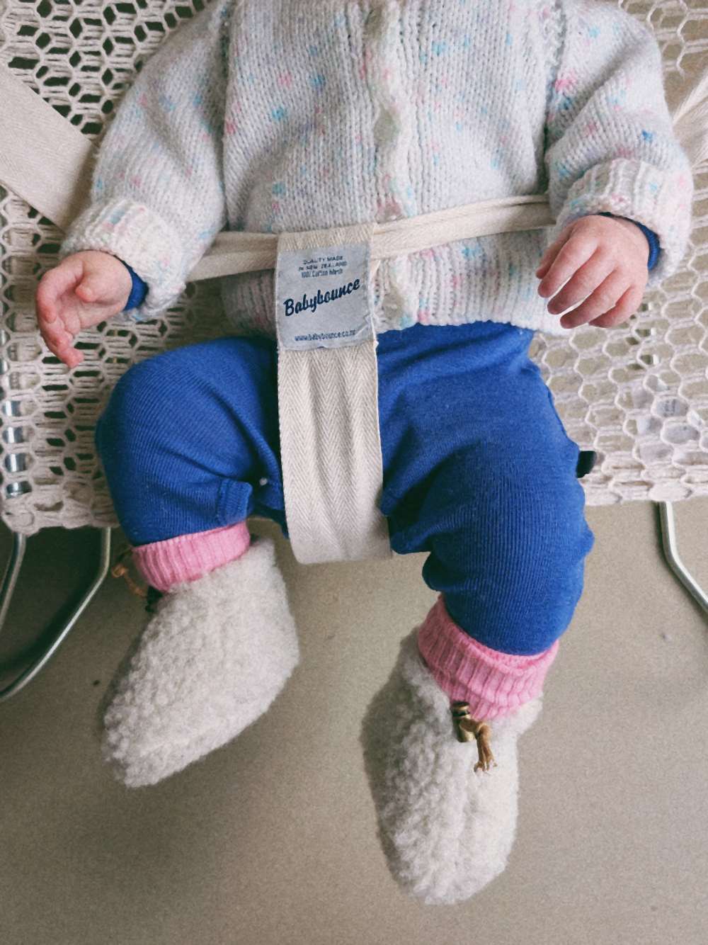 Emo Baby Wool Booties Light Grey