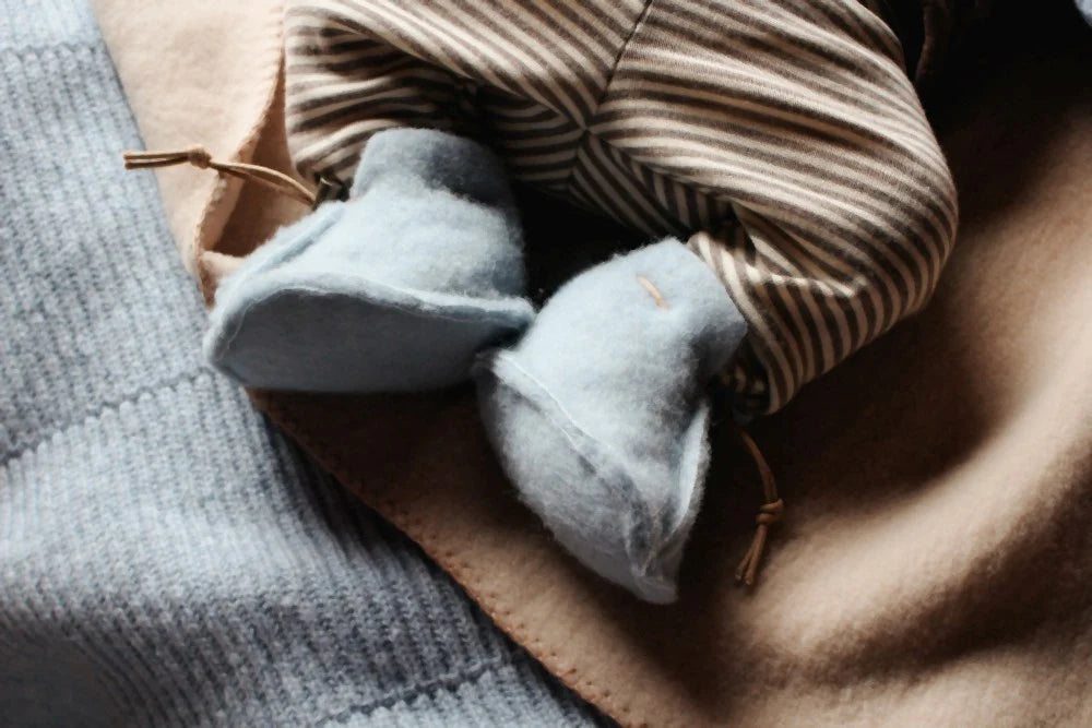Emo Baby Wool Booties Light Blue