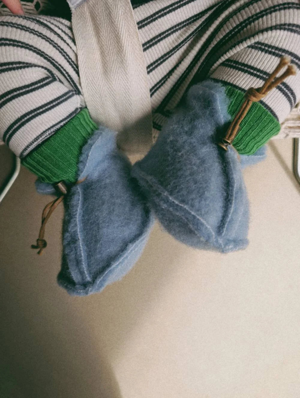 Emo Baby Wool Booties Light Blue