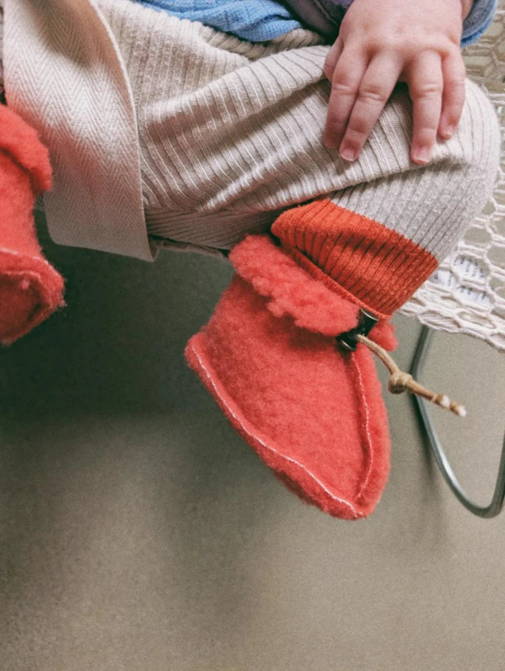 Emo Baby Wool Booties Orange