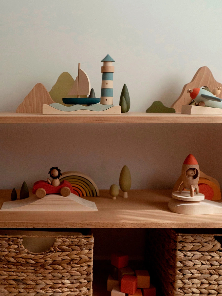 Wooden Lighthouse Stackable