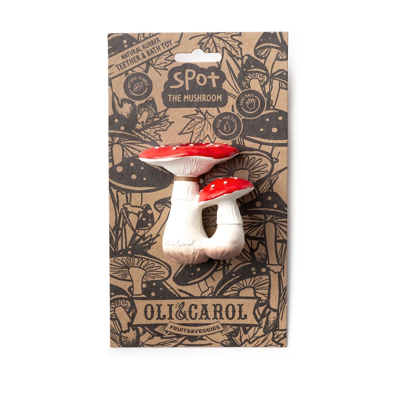 Mushroom Natural Rubber Baby Teether