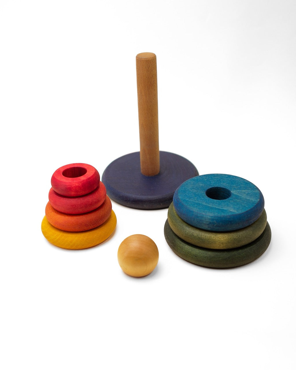Rainbow Round Pyramid Montessori Stacker image 1