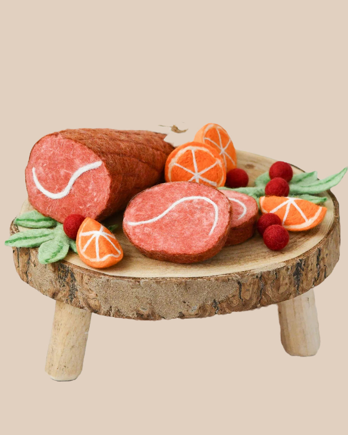 Felt Christmas Ham Feast Play Food Set image 0