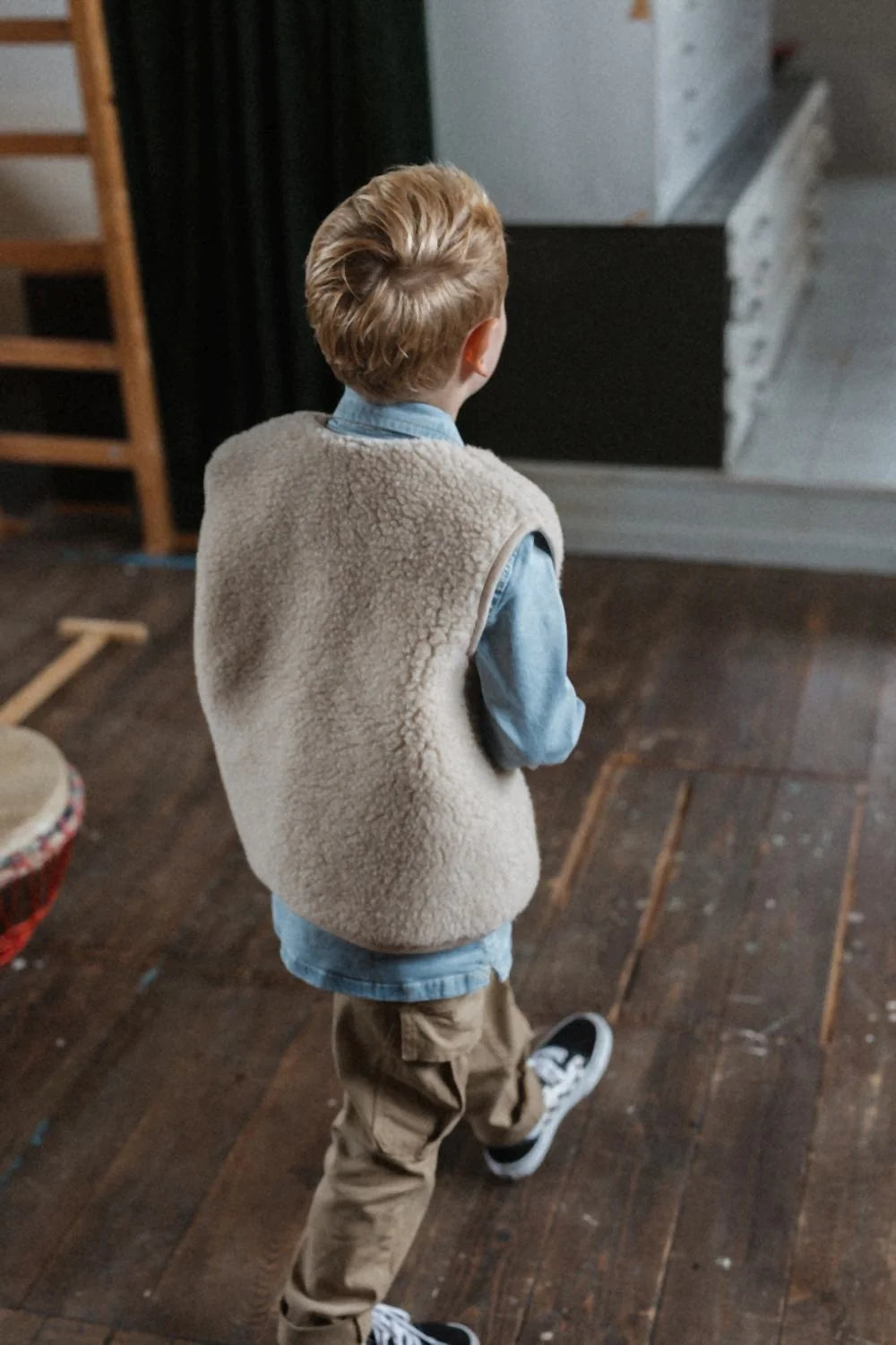 Kids Vest Light Wool Natural