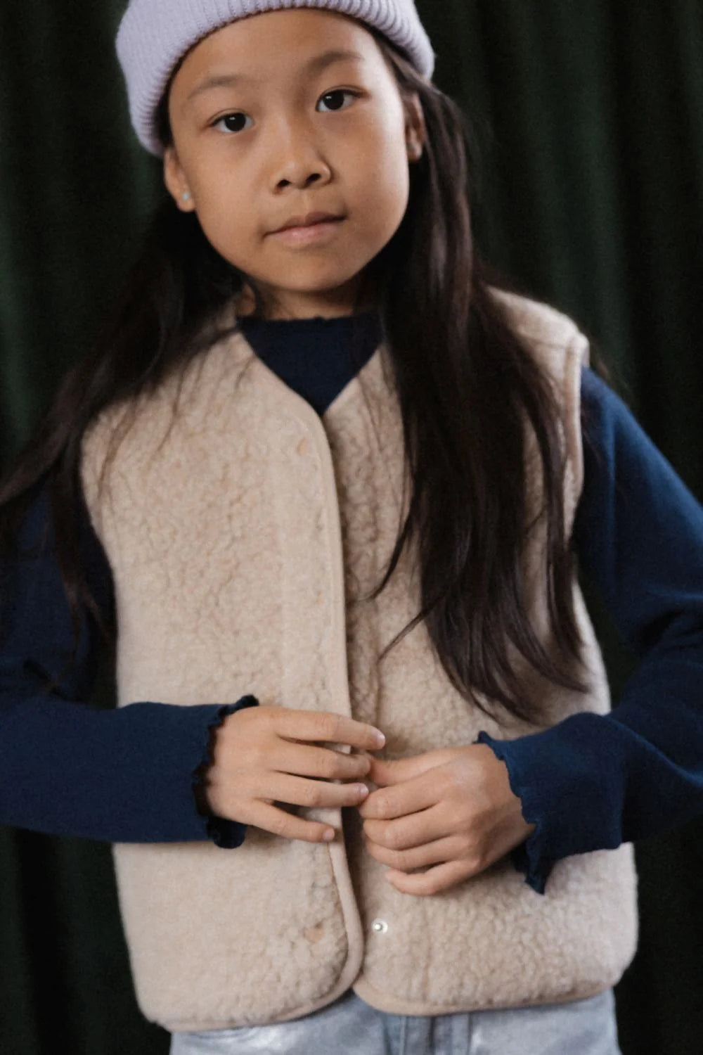 Kids Vest Light Wool Natural