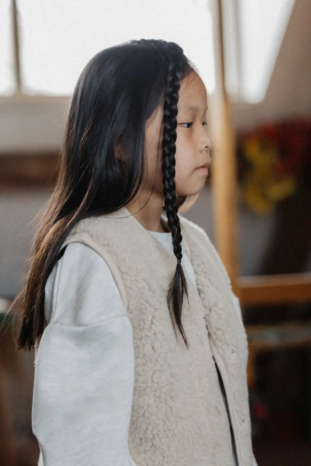 Kids Vest Light Wool Natural