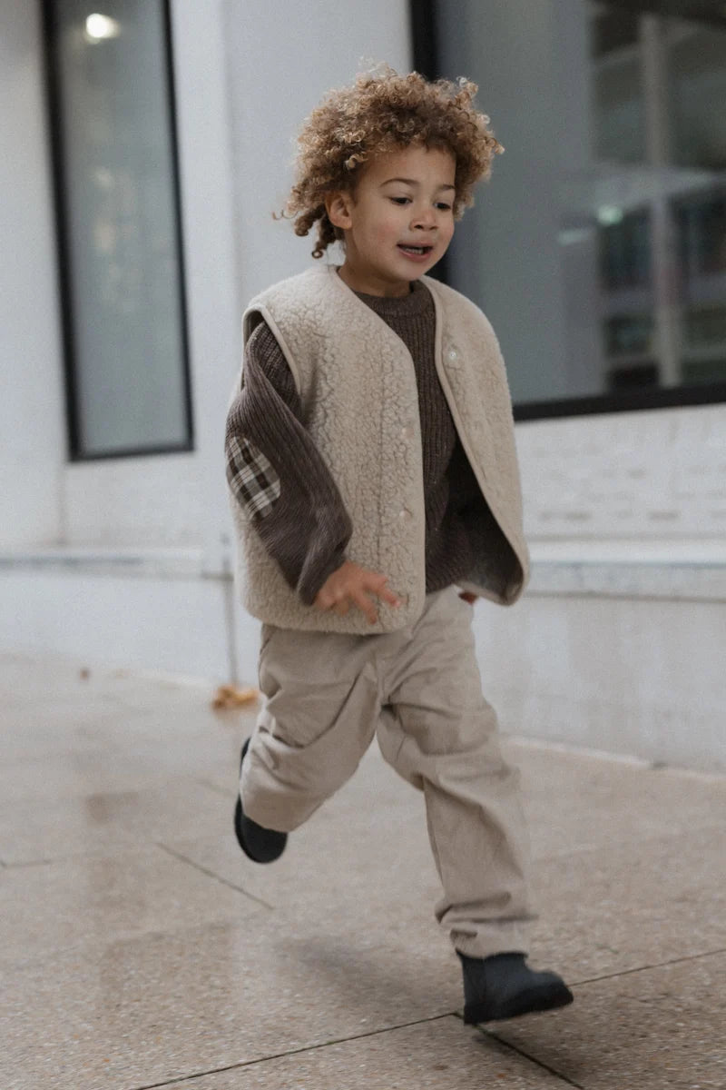 Kids Vest Light Wool Natural