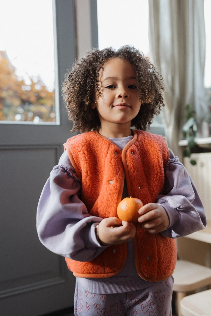 Kids Vest Light Wool Orange