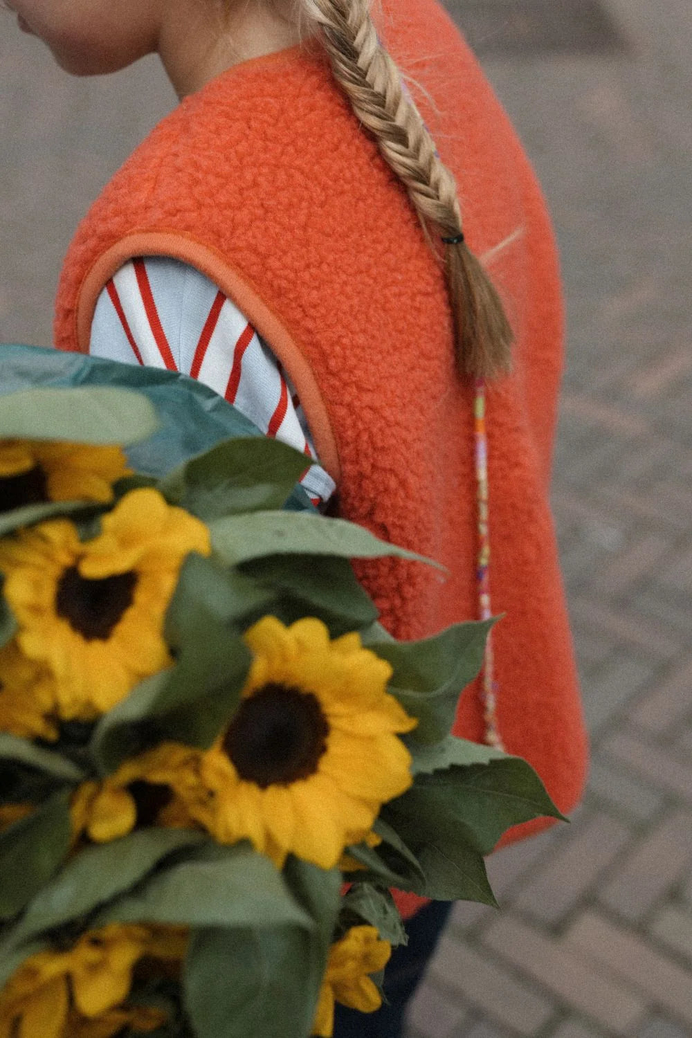 Kids Vest Light Wool Orange