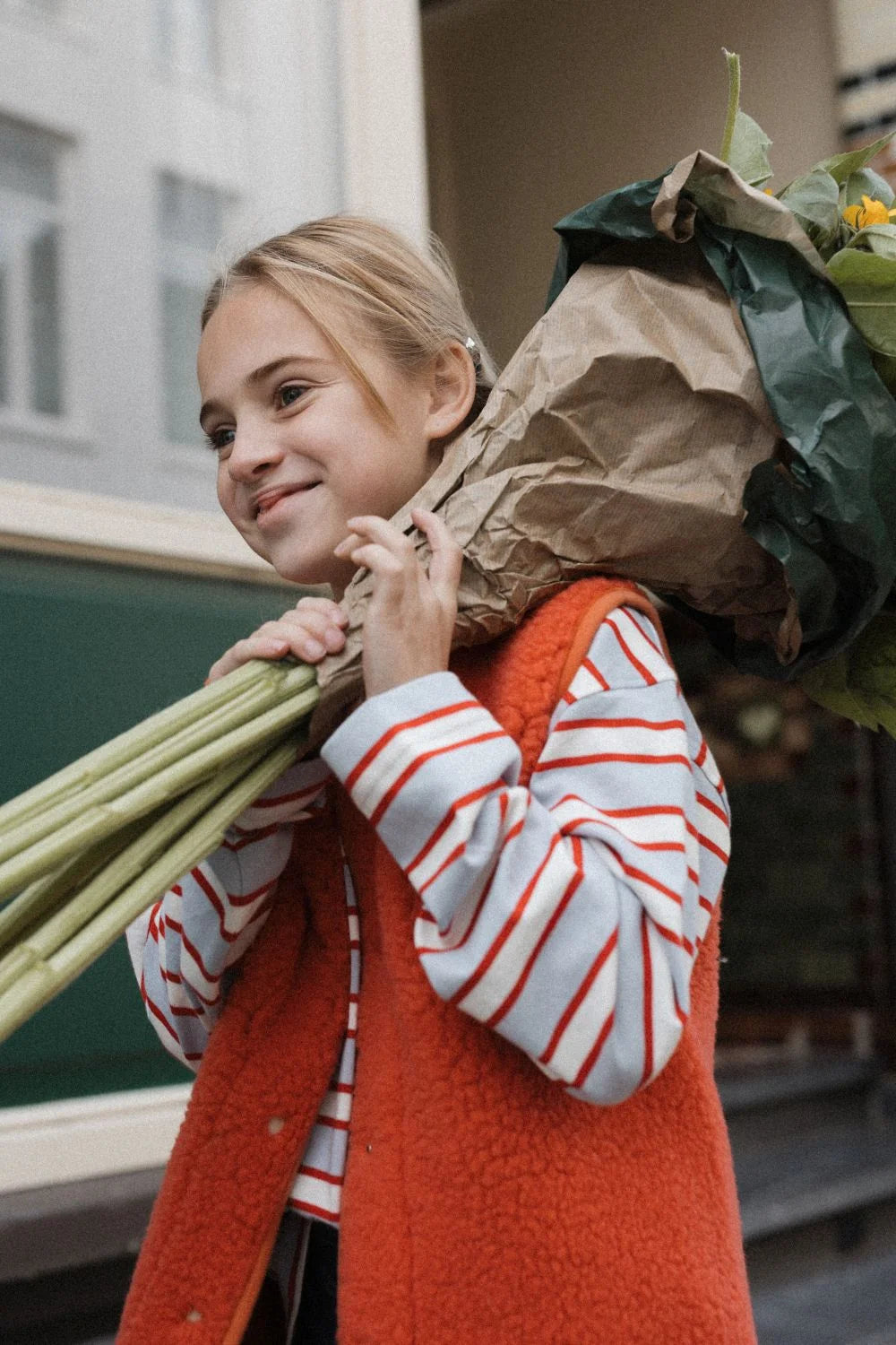 Kids Vest Light Wool Orange