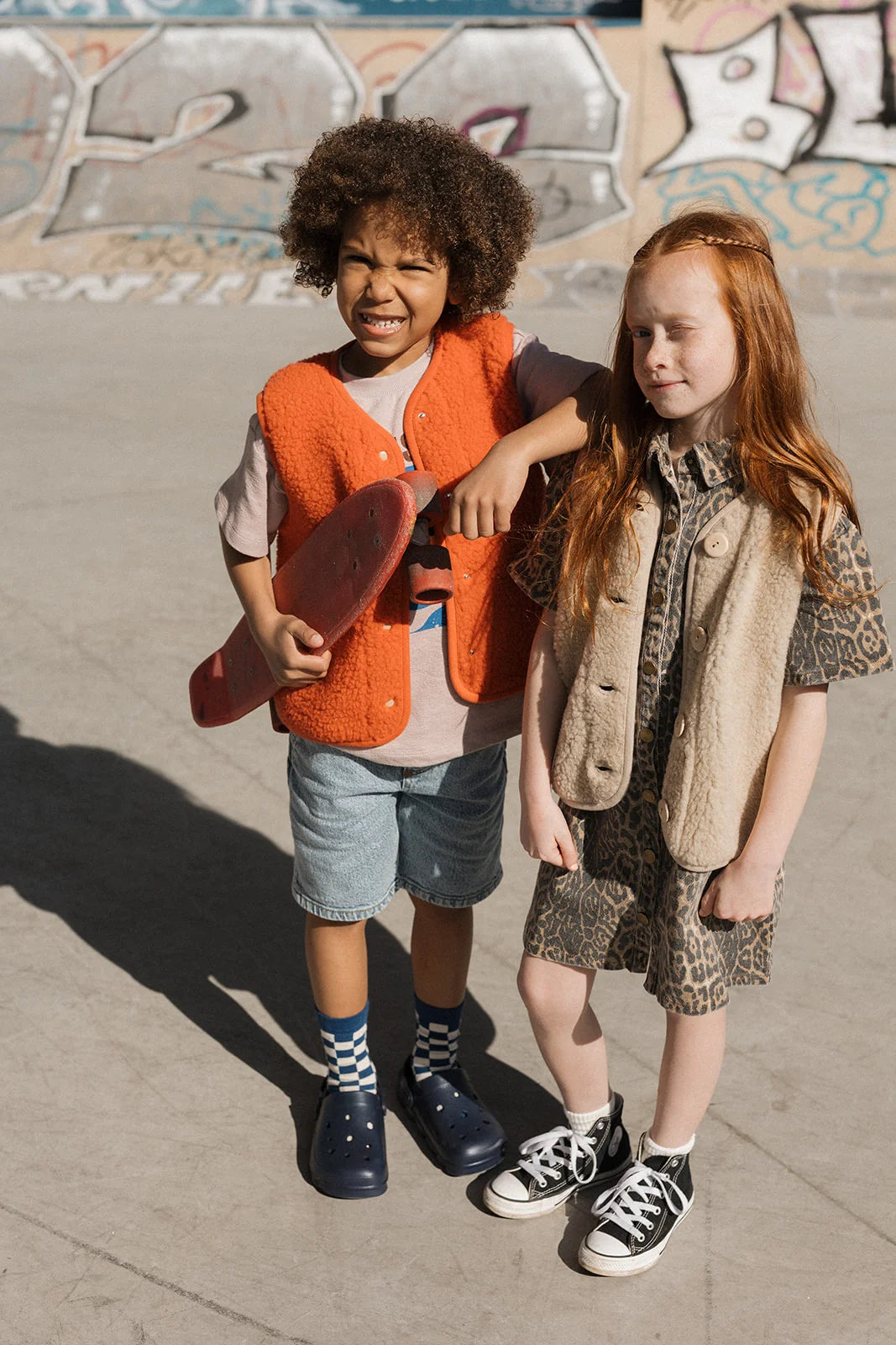 Kids Vest Light Wool Orange