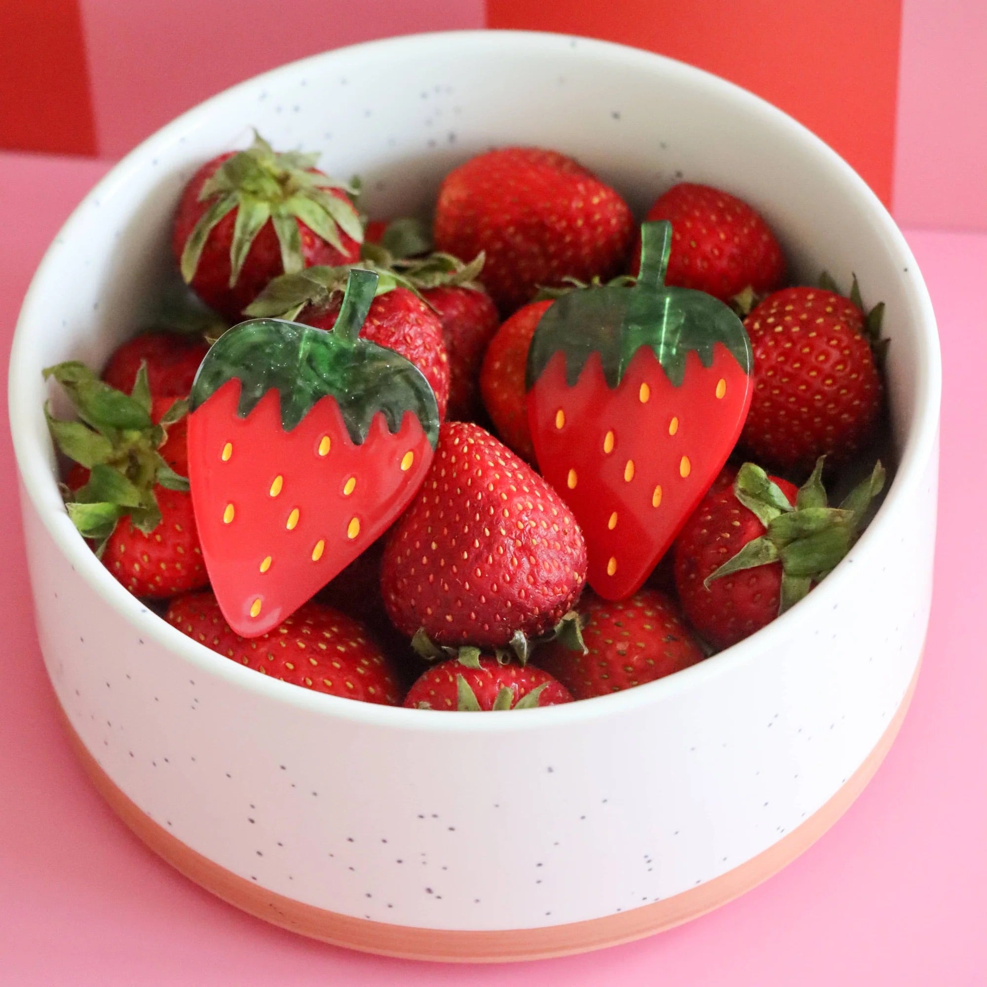 Strawberry Alligator Hair Clip Set image 5