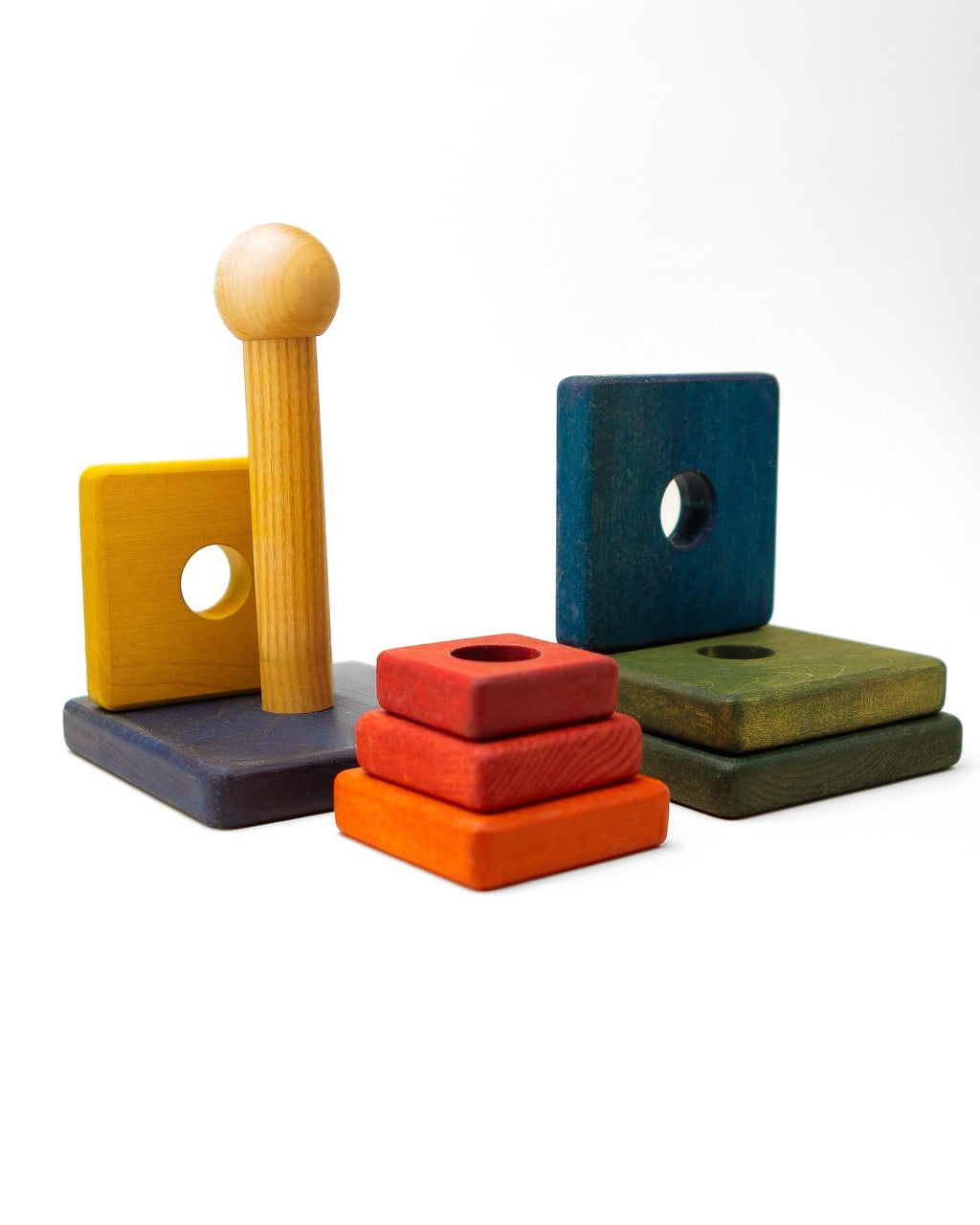 Rainbow Square Pyramid Montessori Stacker image 1