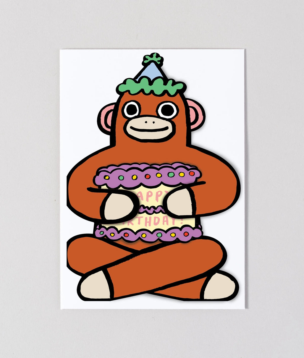 Monkey with Mini Card' Kid's Greetings Card image 2