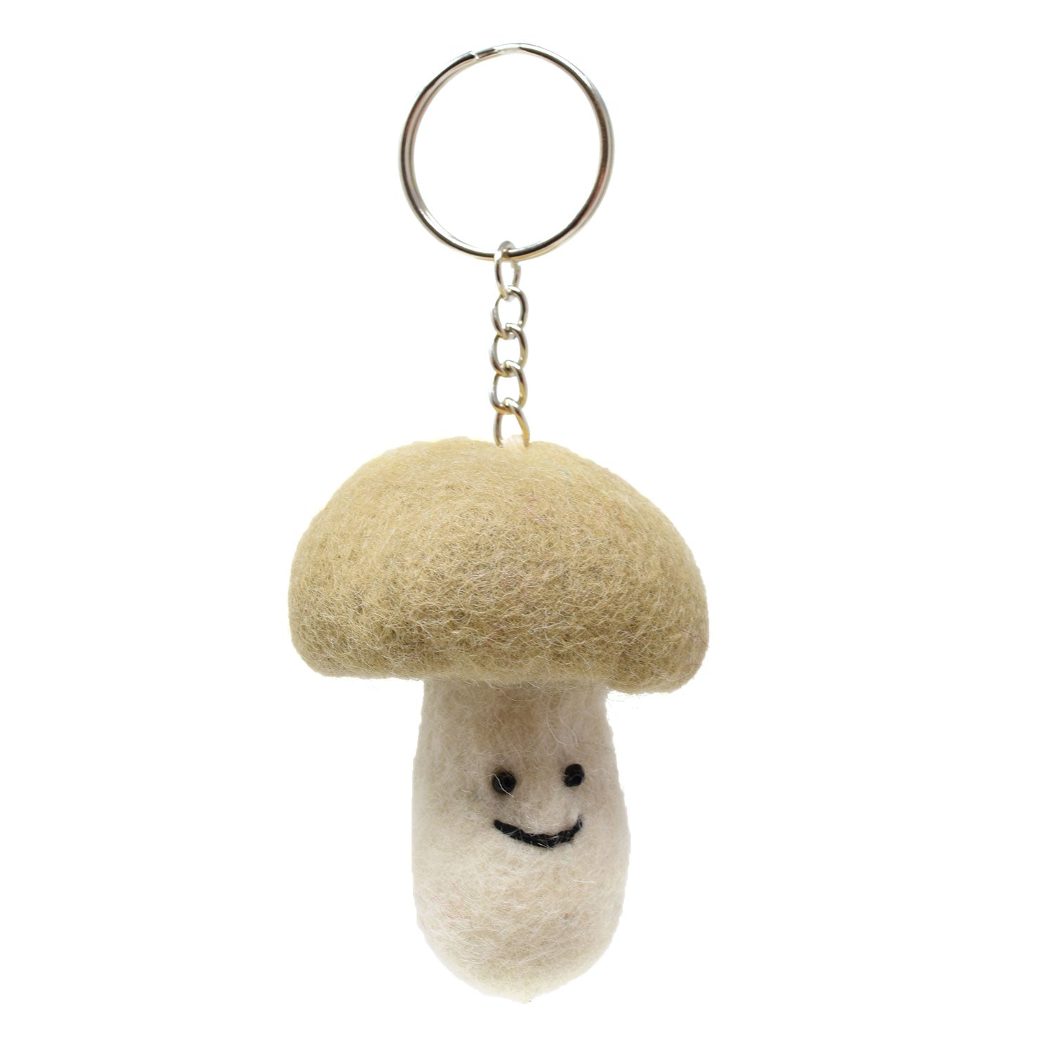 Brown Mushroom Felt Keychain image 0