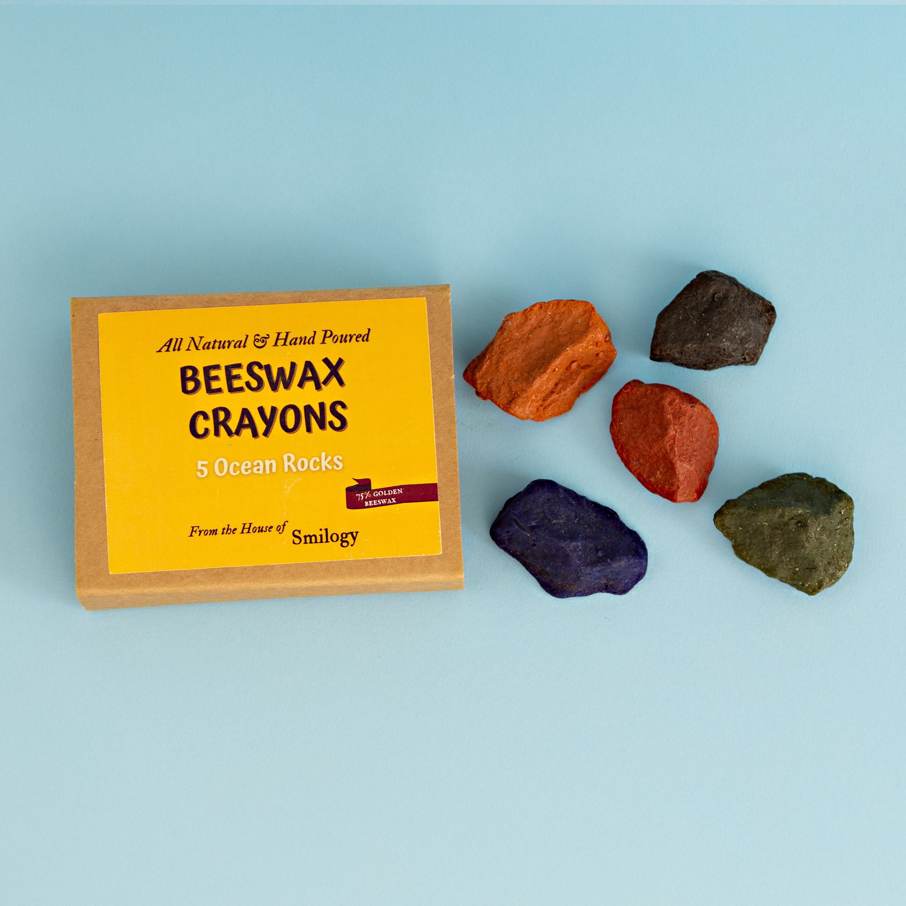 Beeswax Ocean Rock Crayons Set of 5 image 0