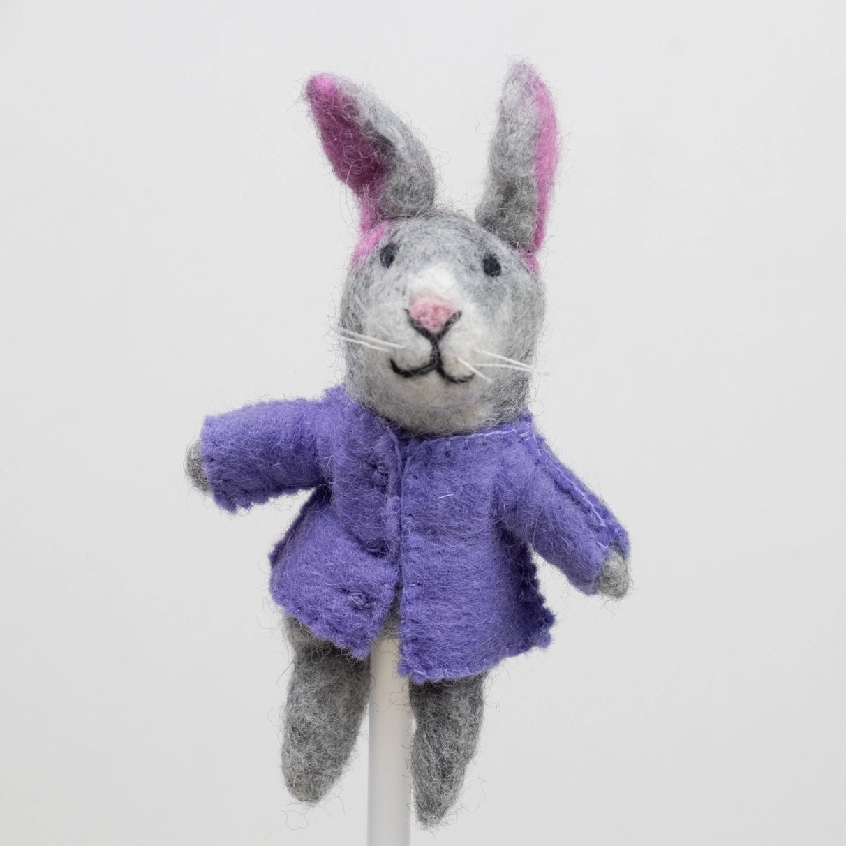 Bunny in Purple Jacket Finger Puppet image 0