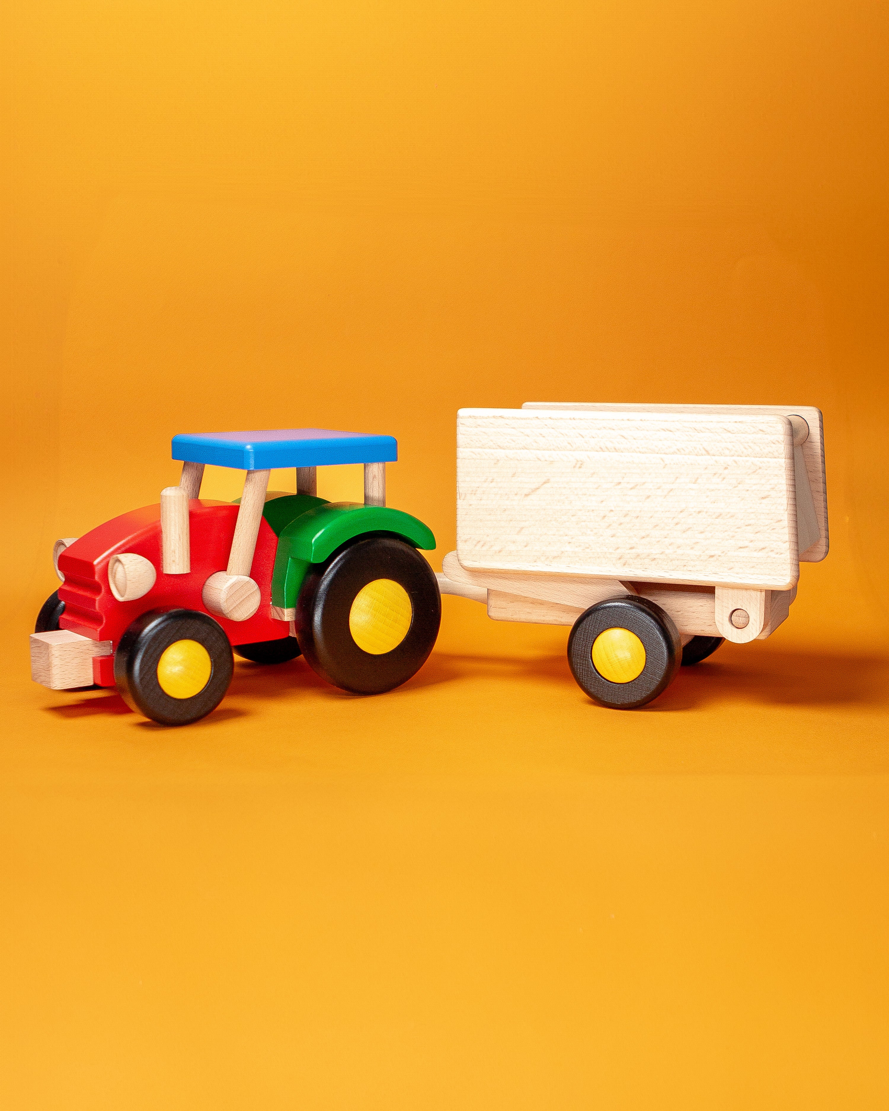 Wooden Tractor with Wagon image 0