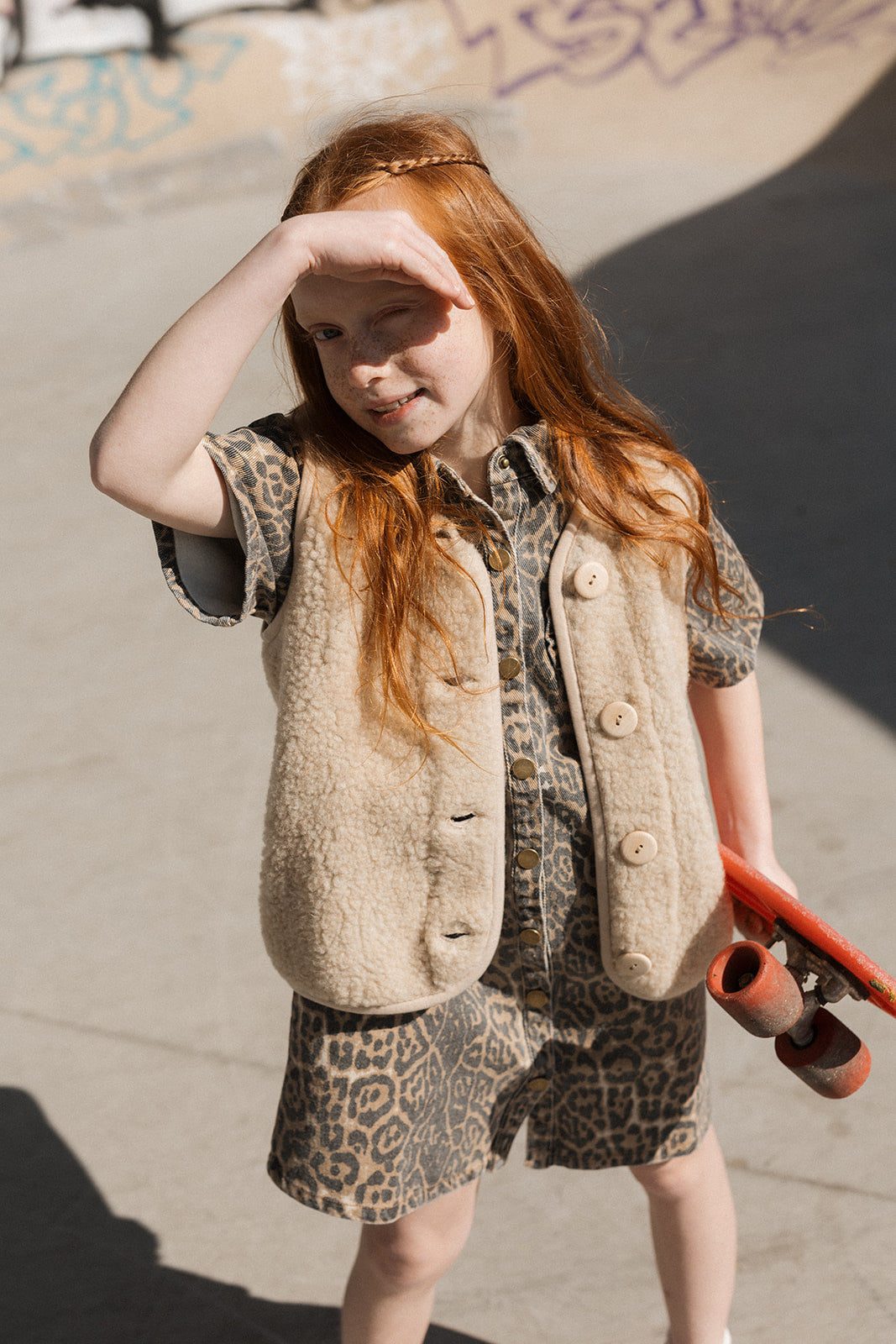 Kids Vest Light Wool Sand  100% Pure Wool