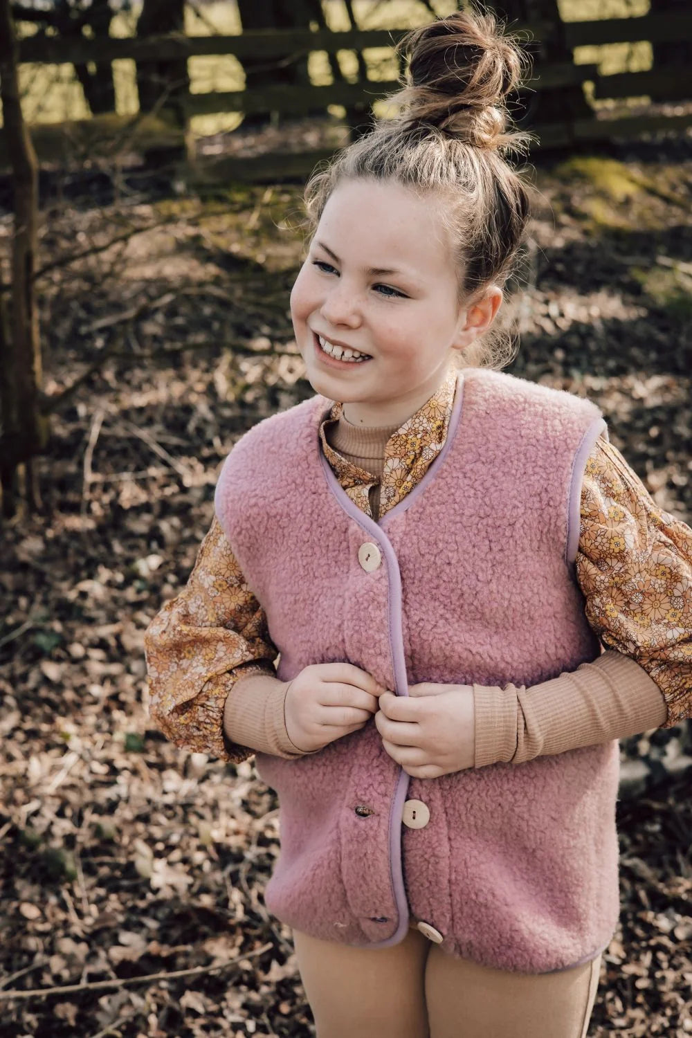 Kids Vest Light Wool Light Pink