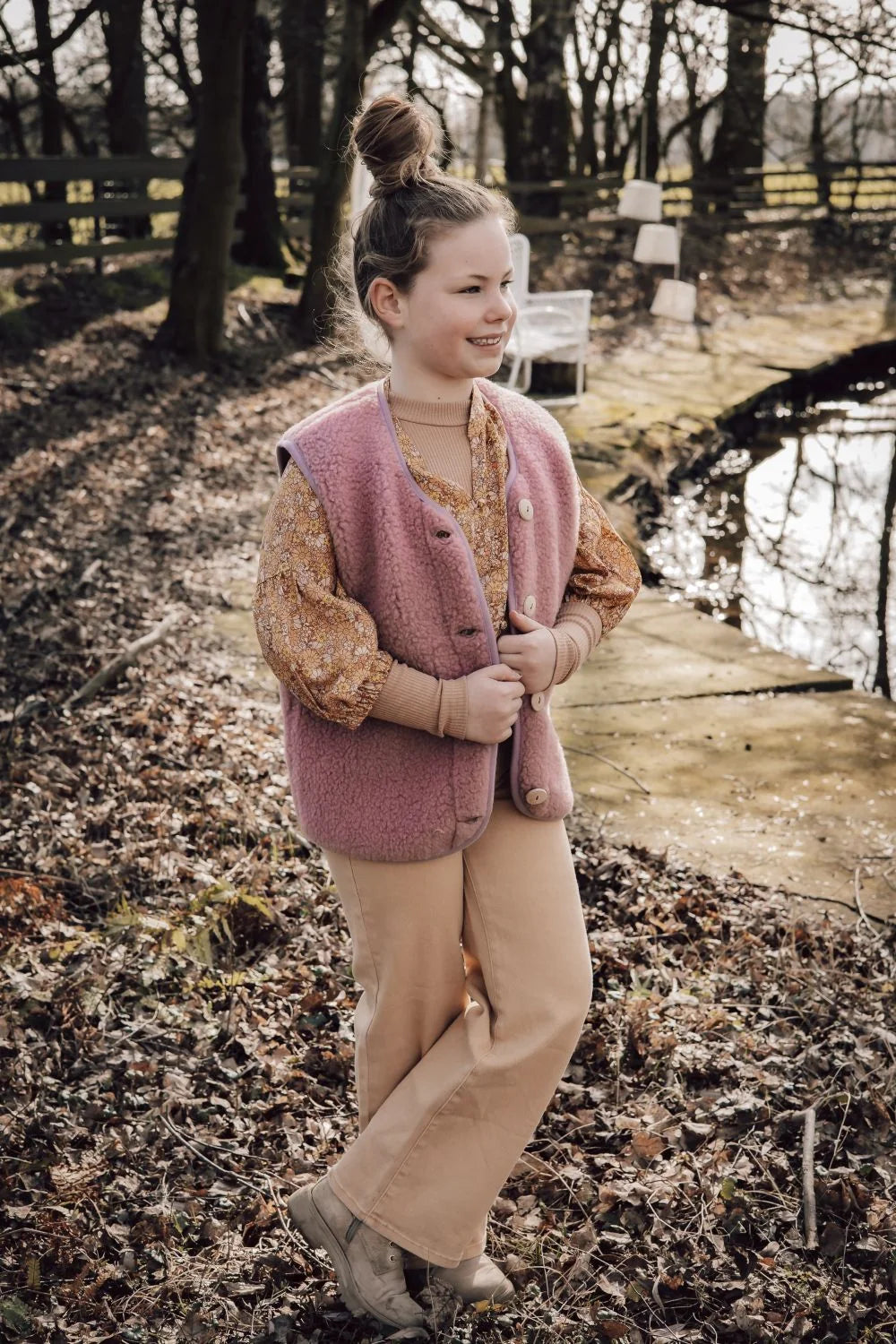 Kids Vest Light Wool Light Pink