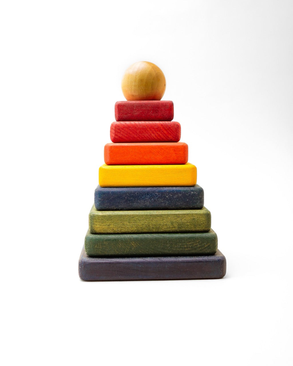 Rainbow Square Pyramid Montessori Stacker image 0