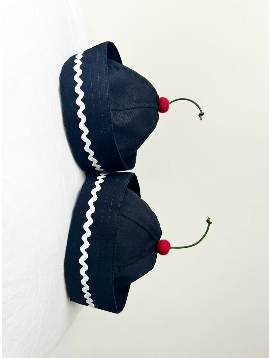 Pompon Cucu Dark Navy Cherry Sailor Hat