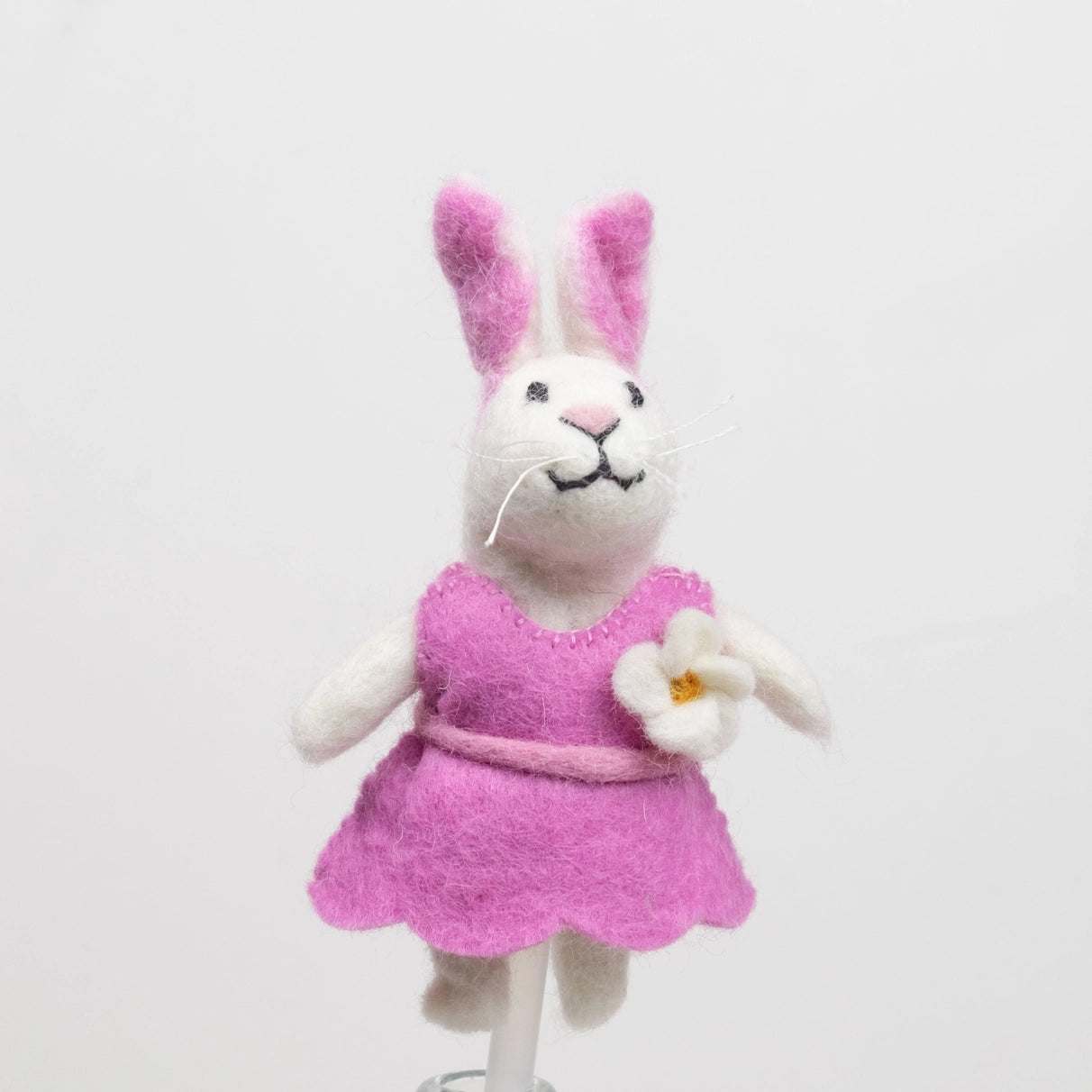 Bunny in Pink Dress Finger Puppet image 0