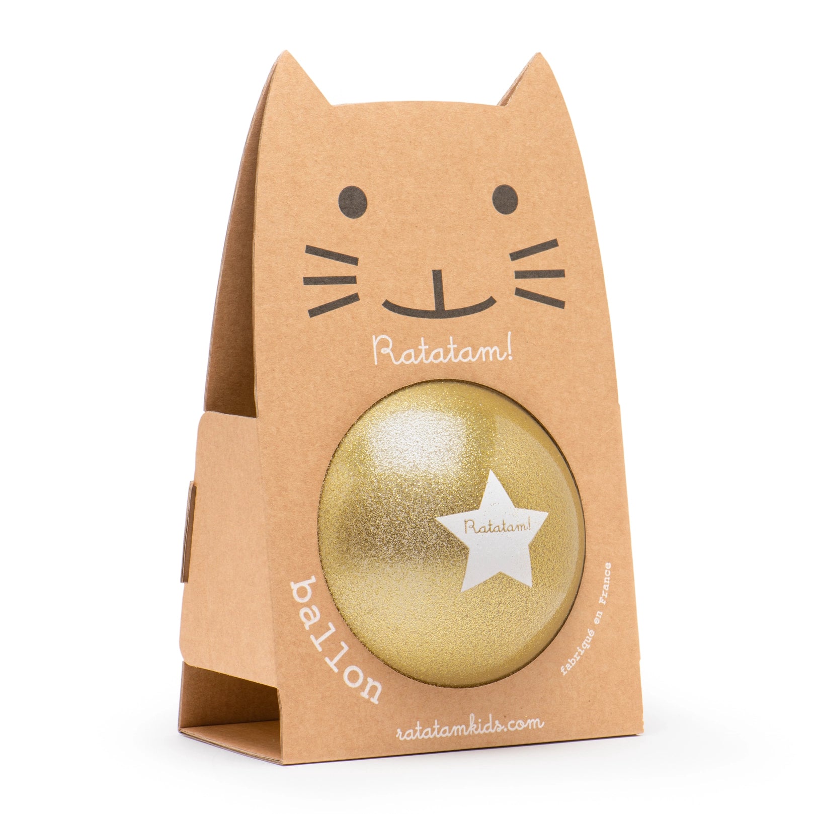 Glitter Gold Cat Balloon Ball 15cm
